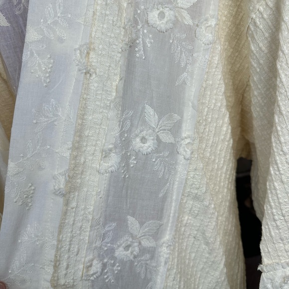 NWT POL Ivory Flower Lace Trim Open Front... Floral Embroidered Cardigan - Picture 10 of 16